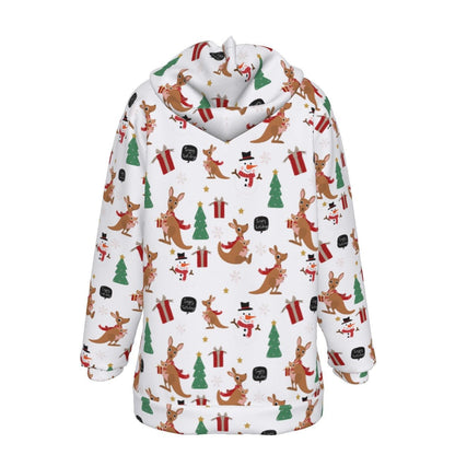 Women's Fleece Christmas Hoodie - Kangaroos - Festive Style