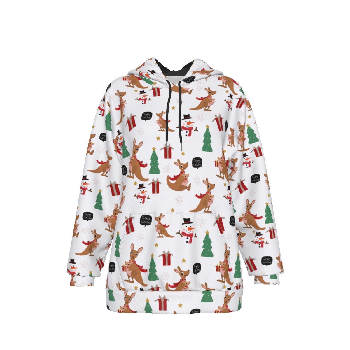 Women's Fleece Christmas Hoodie - Kangaroos - Festive Style