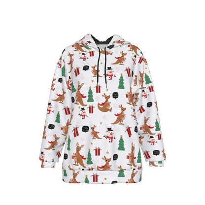 Women's Fleece Christmas Hoodie - Kangaroos - Festive Style