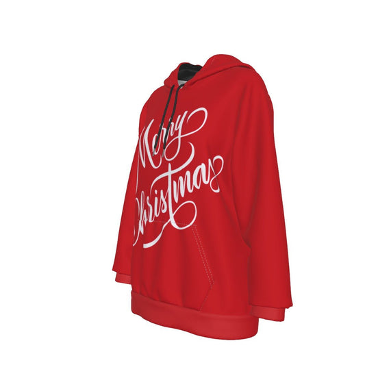 Women's Fleece Christmas Hoodie - Merry Christmas - Red - Festive Style