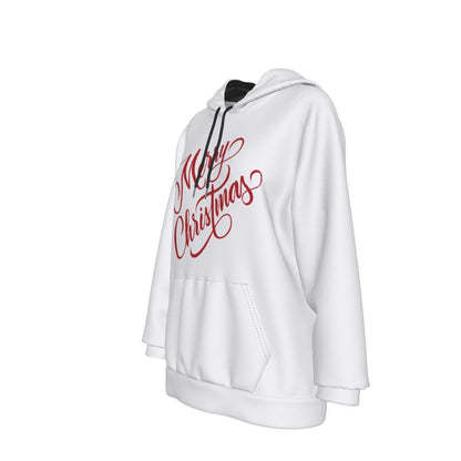 Women's Fleece Christmas Hoodie - Merry Christmas - White - Festive Style