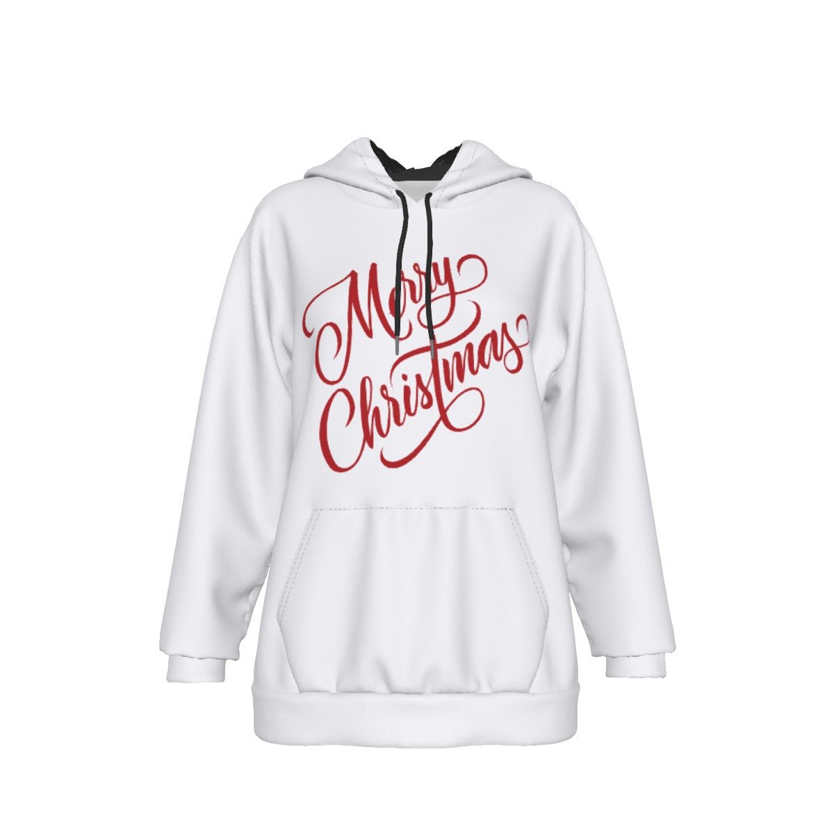 Women's Fleece Christmas Hoodie - Merry Christmas - White - Festive Style