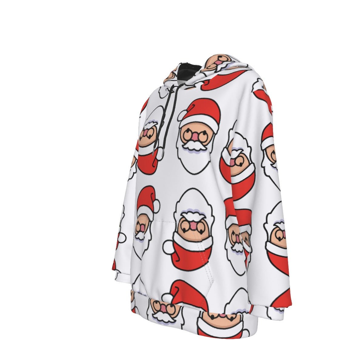 Women's Fleece Christmas Hoodie - Mirrored Santa - Festive Style