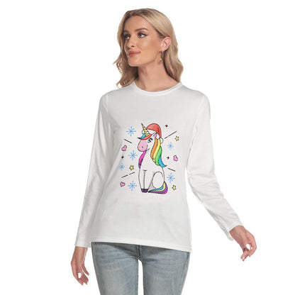 Women's Long Sleeve Christmas T-shirt - Festive Style