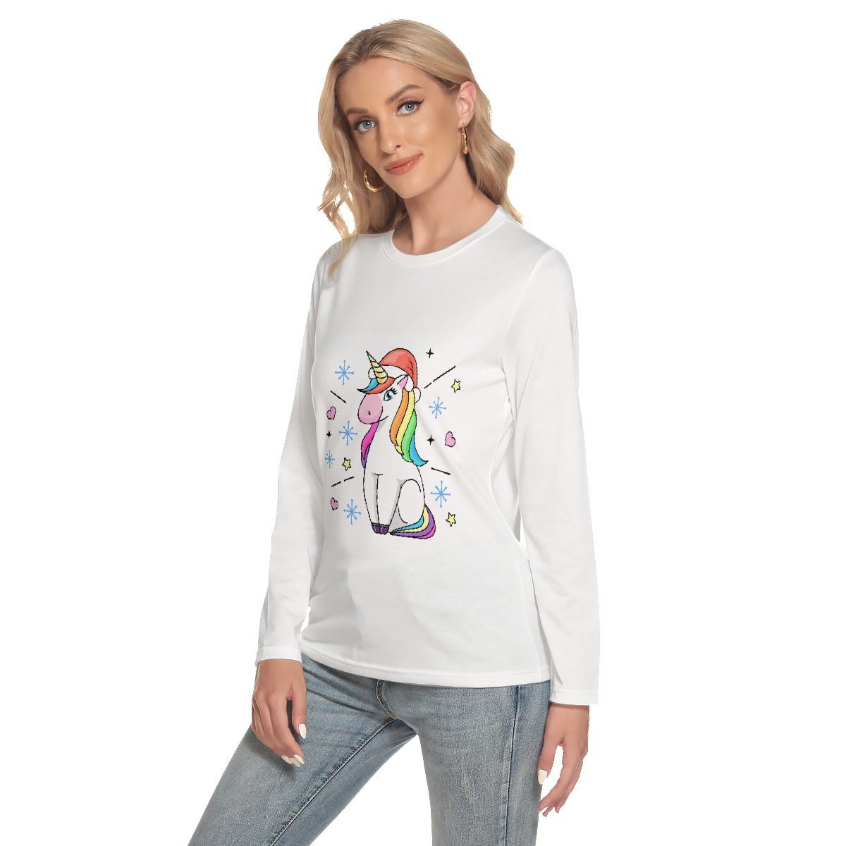 Women's Long Sleeve Christmas T-shirt - Festive Style