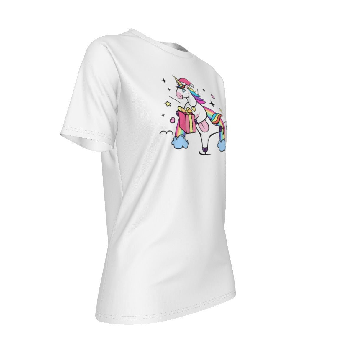 Women's Short Sleeve Christmas Tee - Christmas Unicorn - Festive Style