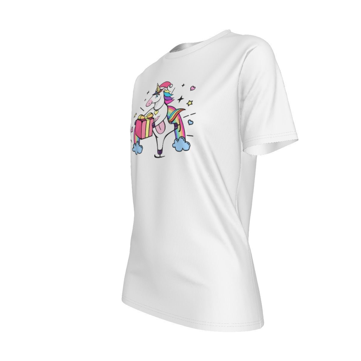 Women's Short Sleeve Christmas Tee - Christmas Unicorn - Festive Style