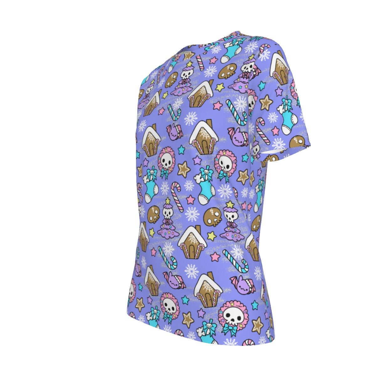 Women's Short Sleeve Christmas Tee - Creepy Kawaii - Mauve - Festive Style
