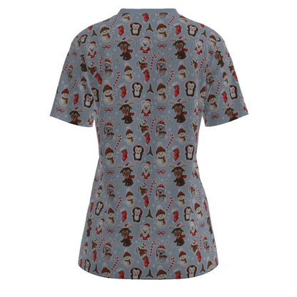 Women's Short Sleeve Christmas Tee - Polar Kawaii - Festive Style