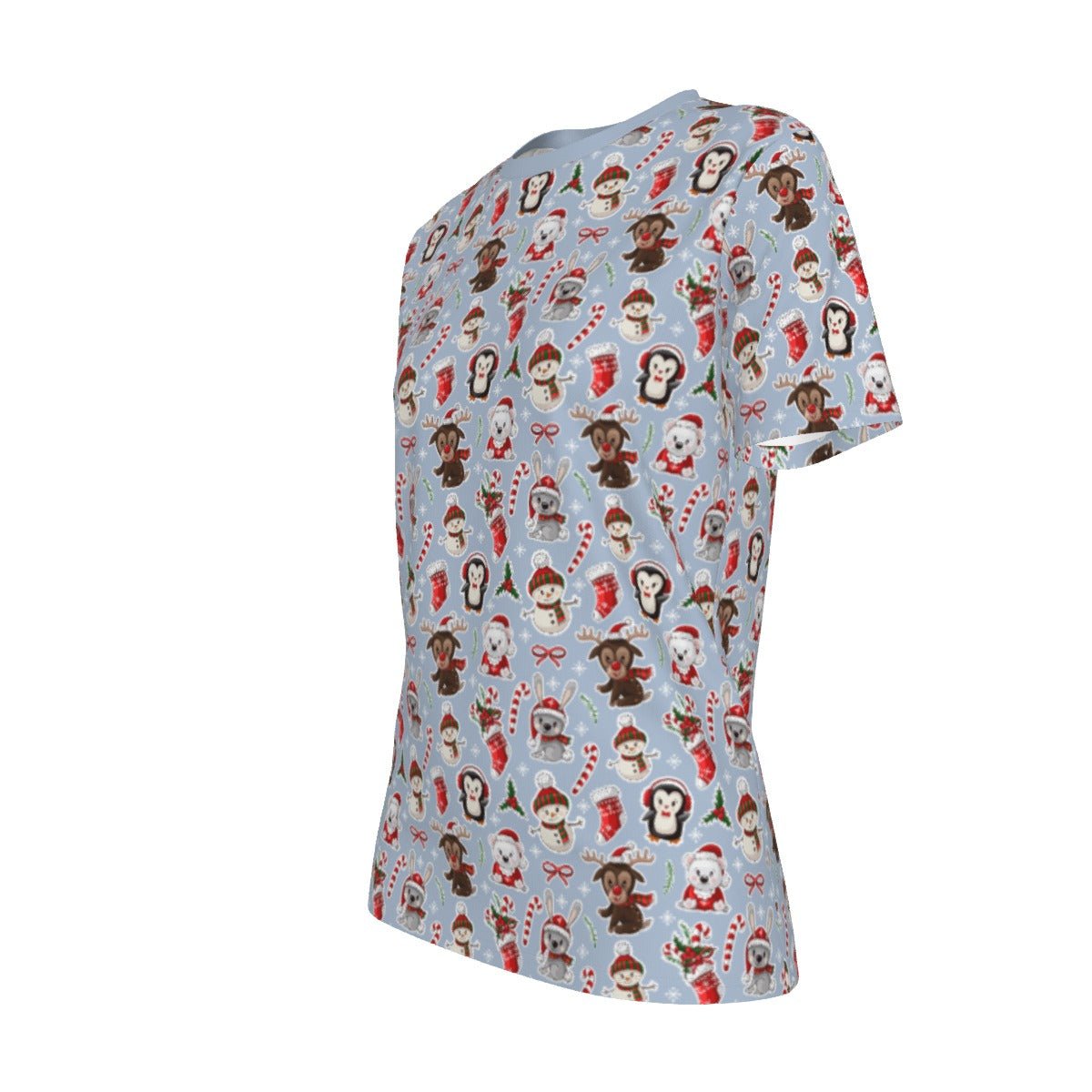 Women's Short Sleeve Christmas Tee - Polar Kawaii - Festive Style