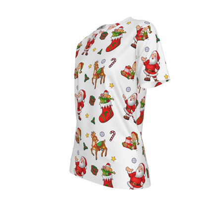 Women's Short Sleeve Christmas Tee - Traditional - Festive Style