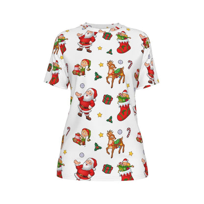 Women's Short Sleeve Christmas Tee - Traditional - Festive Style